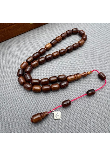 Faaris Beydun Usta Işçilikli Kahverengi Hareli Eski Çubuk Malzeme Sıkma Kehribar