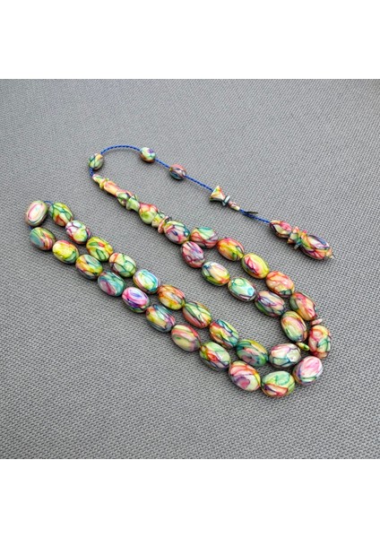 Dalgıç Usta Usta Işçilikli Özel Seri Multi Color Fransız Galalith ( Galanit ) Tespih
