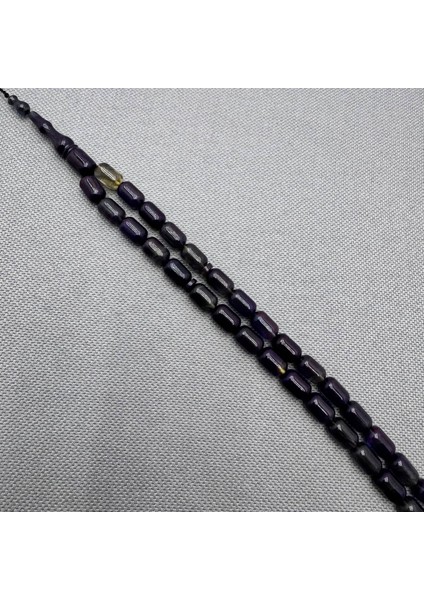 Erkan Çubukçu Usta Işçilikli Şeffaf Mavi Hareli Sıkma Kehribar Tespih modelleri