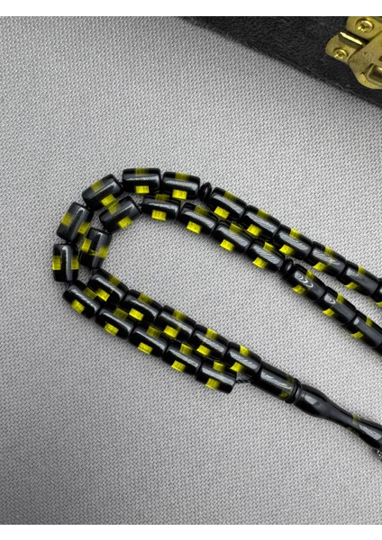 Alpaka Püsküllü Sarı Siyah Sürmeli Kesme Model Sıkma Kehribar Tespih fırsatları