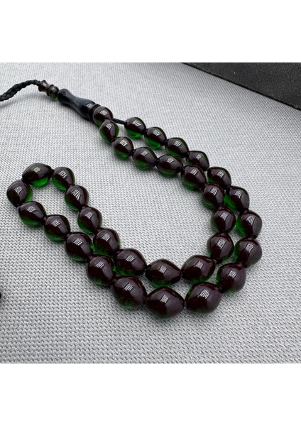 Püsküllü Havşa Delim Sıkma Kehribar Tespih