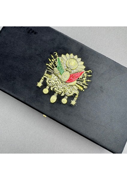Büyük Boy Siyah Osmanlı Tuğralı Kadife Tespih Kutusu modelleri