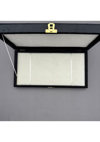 Büyük Boy Siyah Osmanlı Tuğralı Kadife Tespih Kutusu fırsatları