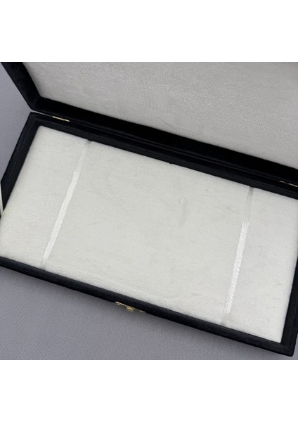 Büyük Boy Siyah Osmanlı Tuğralı Kadife Tespih Kutusu