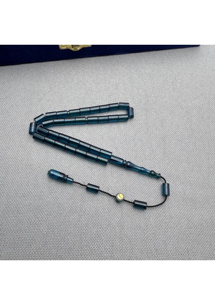 Erkan Çubukçu Usta Işçilikli Bürokrat Bilek Boy Petrol Rengi Kesme Model Sıkma Kehribar Tespih modelleri