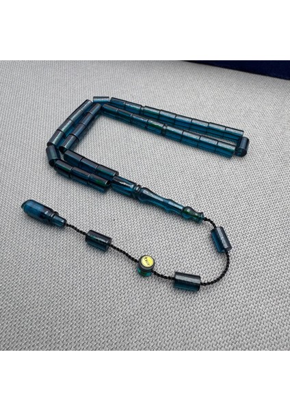 Erkan Çubukçu Usta Işçilikli Bürokrat Bilek Boy Petrol Rengi Kesme Model Sıkma Kehribar Tespih fırsatları