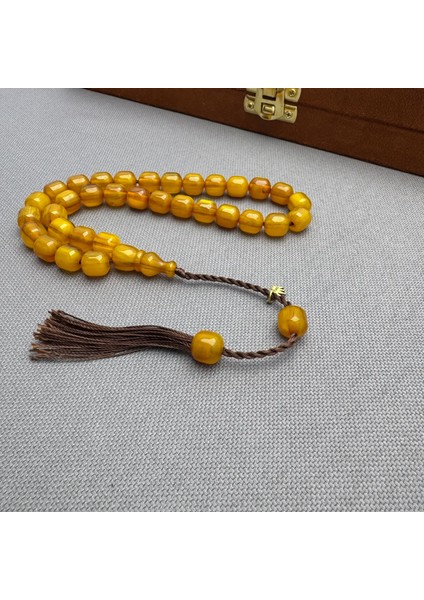 Osama Omari Usta Işçilikli Oturtma Imameli Dik Damar Hareli Sıkma Kehribar Tespih fiyatları