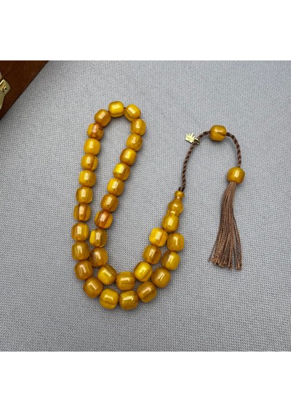 Osama Omari Usta Işçilikli Oturtma Imameli Dik Damar Hareli Sıkma Kehribar Tespih indirimleri