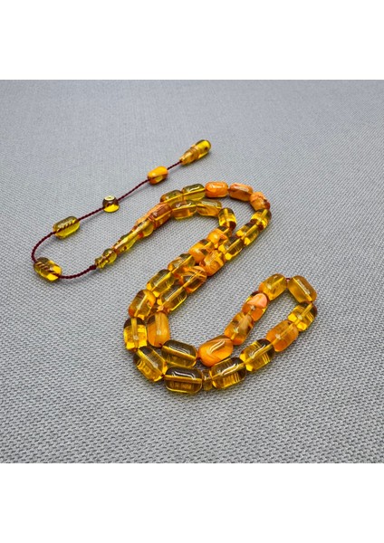 Erkan Çubukçu Usta Işçilikli Yoğun Hareli Sıkma Kehribar Tespih fırsatları