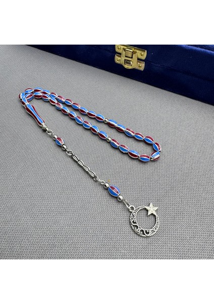 Mineli Bordo Mavi Taraftar Tespih