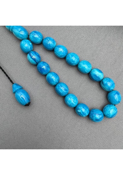 Sistemli Yoğun Hare Desenli Turkuaz Efe Maskot Tespih modelleri