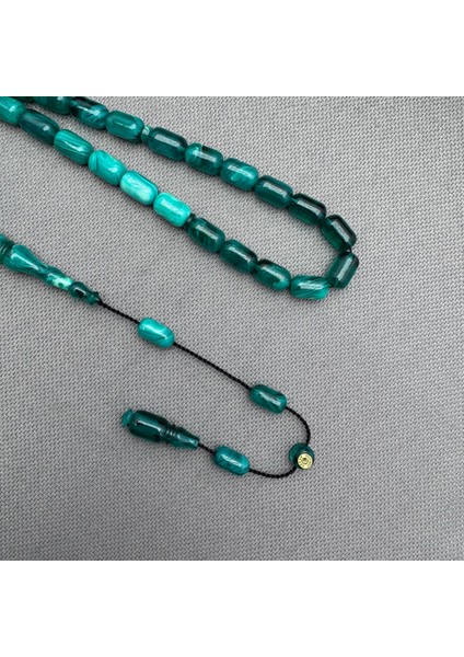 Erkan Çubukçu Usta Işçilikli Özel Döküm Yoğun Hareli Okyanus Yeşili Sıkma Kehribar Tespih fiyatları