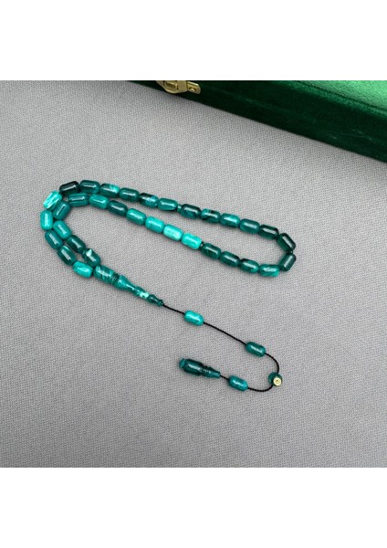 Erkan Çubukçu Usta Işçilikli Özel Döküm Yoğun Hareli Okyanus Yeşili Sıkma Kehribar Tespih modelleri