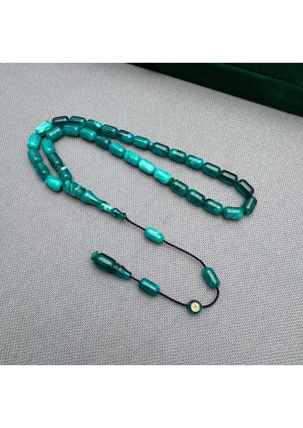 Erkan Çubukçu Usta Işçilikli Özel Döküm Yoğun Hareli Okyanus Yeşili Sıkma Kehribar Tespih indirimleri