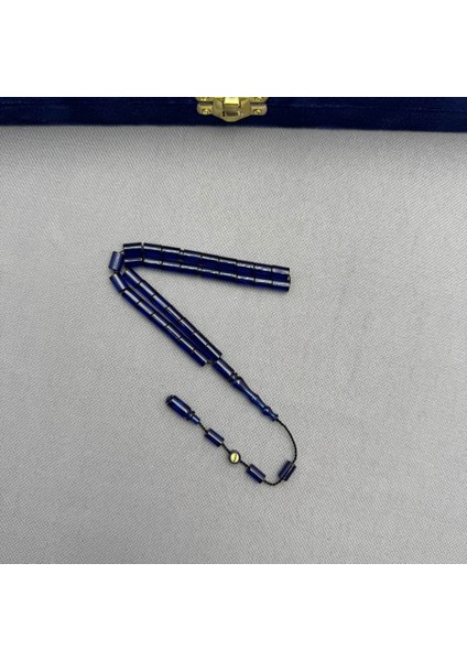 Erkan Çubukçu Usta Işçilikli Bürokrat Bilek Boy Lacivert Kesme Model Sıkma Kehribar Tespih modelleri