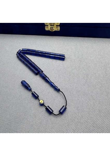 Erkan Çubukçu Usta Işçilikli Bürokrat Bilek Boy Lacivert Kesme Model Sıkma Kehribar Tespih fırsatları