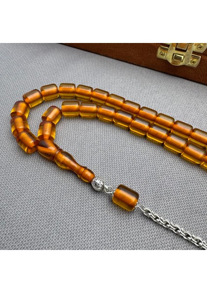 Alpaka Püsküllü Kapsül Kesim Bal Rengi Sıkma Kehribar Tespih modelleri