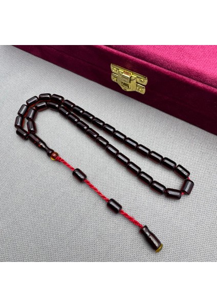 Kızıl Bordo Sistem Dizayn Kapsül Kesim Alman Blok Sıkma Kehribar Tespih indirimleri