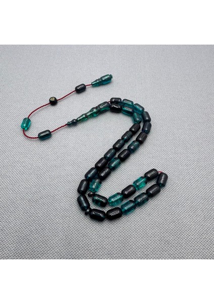 Erkan Çubukçu Usta Işçilikli Zümrüt Yeşil Sıkma Kehribar Tespih modelleri