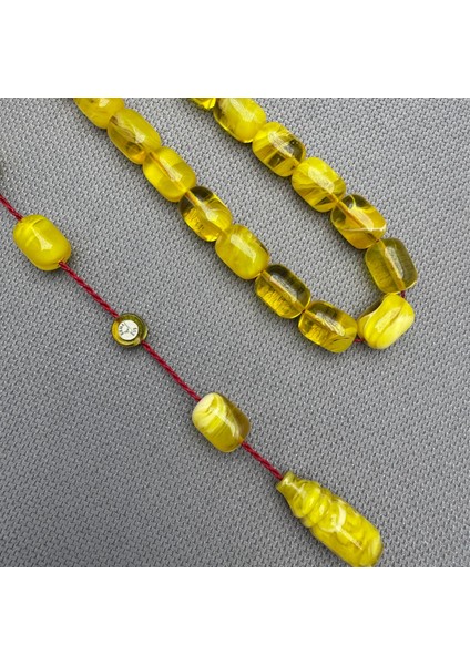 Kemal Kuş Usta Işçilikli Yoğun Hareli Alman Sıkma Kehribar Tespih