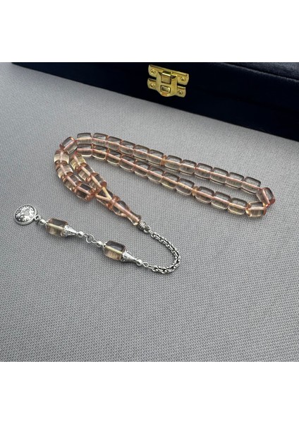 Alpaka Püsküllü Kapsül Kesim Şeffaf Renk Sıkma Kehribar Tespih