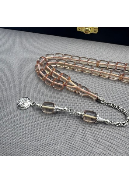 Alpaka Püsküllü Kapsül Kesim Şeffaf Renk Sıkma Kehribar Tespih fiyatları