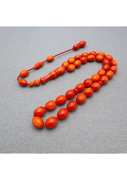 Usta Işçilikli Yoğun Hareli Sıkma Kehribar Tespih