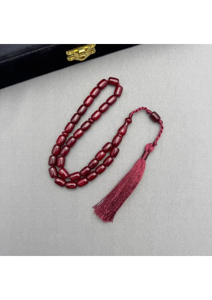 Osmanlı Benzetme Bordo Püsküllü Özel Hamur Sıkma Kehribar Tespih fırsatları