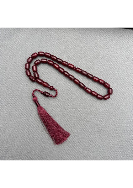 Osmanlı Benzetme Bordo Püsküllü Özel Hamur Sıkma Kehribar Tespih indirimleri