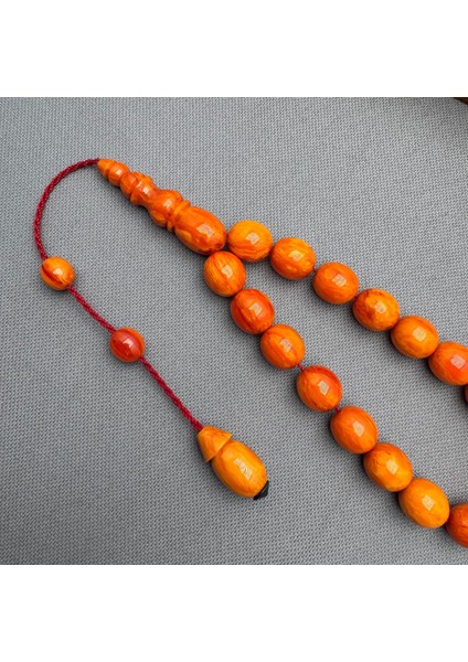 Sistemli Yoğun Hare Desenli Turuncu Efe Maskot Tespih