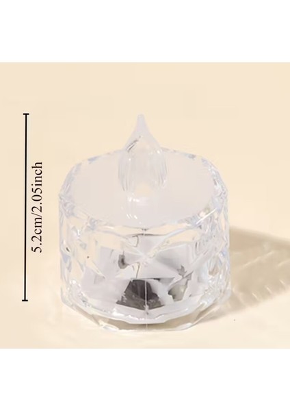 Kristal Dekorlu 1 Adet Alevsiz LED Çay Işık Noel, Partiler, Düğünler ve Romantik Iç Mekan