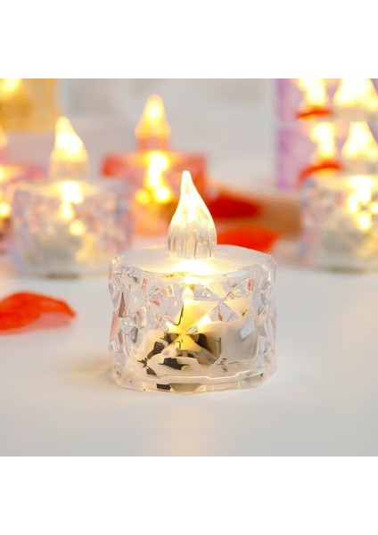 Kristal Dekorlu 1 Adet Alevsiz LED Çay Işık Noel, Partiler, Düğünler ve Romantik Iç Mekan fiyatları