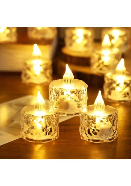 Kristal Dekorlu 1 Adet Alevsiz LED Çay Işık Noel, Partiler, Düğünler ve Romantik Iç Mekan fırsatları