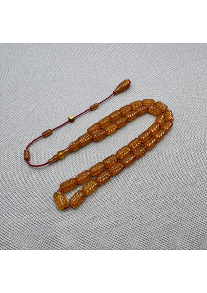 Ahmet Sarı Usta Kalem Işçilikli Kapsül Kesim Sıkma Kehribar Tespih