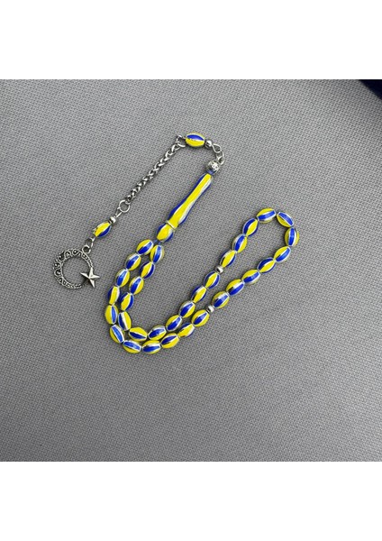 Mineli Sarı Lacivert Taraftar Tespih modelleri