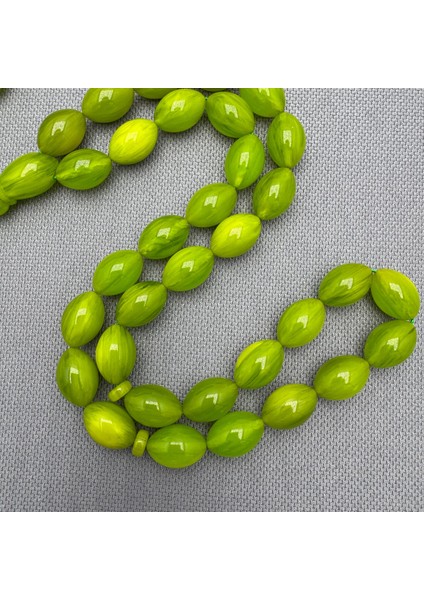 Yoğun Hareli Usta Işçilikli Yeşil Sıkma Kehribar Tespih modelleri