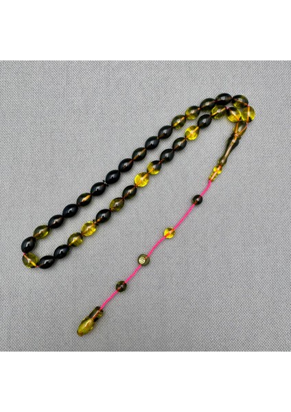 Sarı Ahmet Usta Işçilikli Yoğun Hareli Yeşil Beyzi Kesim Sıkma Kehribar Tespih fiyatları