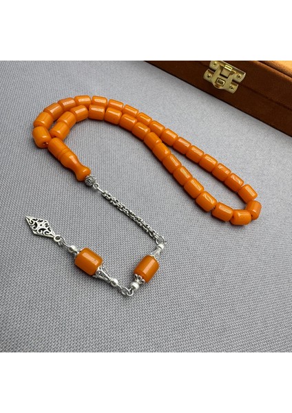 Alpaka Püskül Dizaynlı Turuncu Çubuk Malzeme Kapsül Kesim Sıkma Kehribar Tespih fırsatları