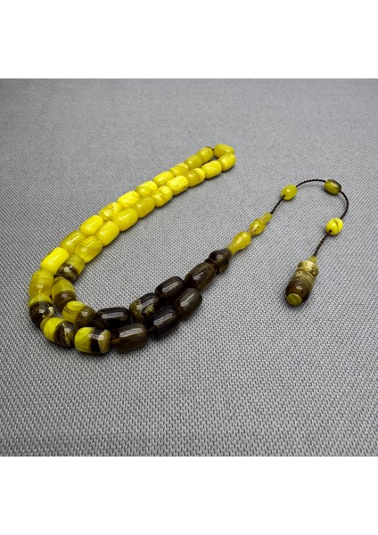 Usta Işçilikli Yoğun Hareli Renk Süzmesi Sıkma Kehribar Tespih