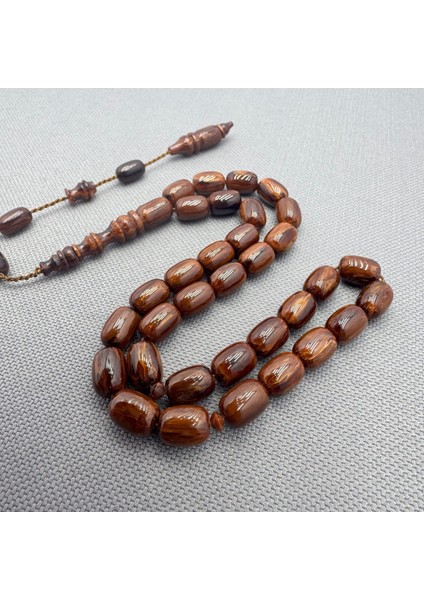 Usta Işçilikli Yoğun Hareli Özel Hamur Sıkma Kehribar Tespih indirimleri