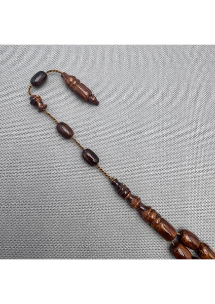 Usta Işçilikli Yoğun Hareli Özel Hamur Sıkma Kehribar Tespih