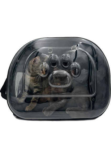 Omuz Askılı Pati Desenli Hava Kanallı Kedi ve Köpek Taşıma Çantası Siyah fiyatları
