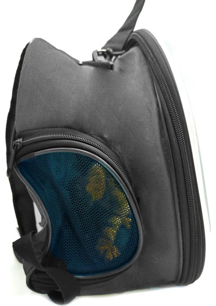 Omuz Askılı Pati Desenli Hava Kanallı Kedi ve Köpek Taşıma Çantası Siyah indirimleri