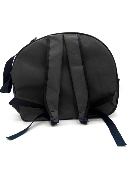 Omuz Askılı Pati Desenli Hava Kanallı Kedi ve Köpek Taşıma Çantası Siyah