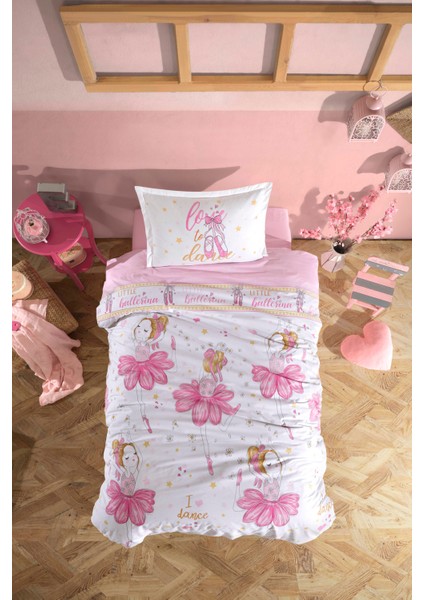 Ranforce Ballerina Pembe %100 Pamuk Tek Kişilik Nevresim Takımı modelleri