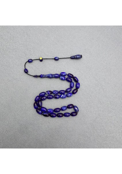 Muhammed Tacir Usta Işçilikli Mavi Hareli Sıkma Kehribar Tespih fiyatları