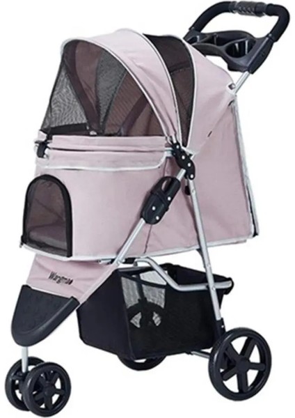 Gri Kedi ve Köpek Taşıma Arabası, 45X80X90CM, Rahat ve Şık Taşımak Için Ideal