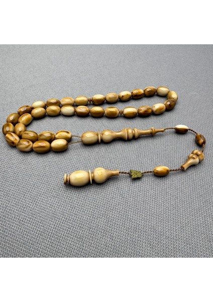 Emine Reşvani Usta Işçilikli Açık Kahverengi Hareli Sıkma Kehribar Tespih fırsatları