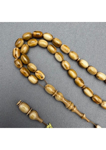 Emine Reşvani Usta Işçilikli Açık Kahverengi Hareli Sıkma Kehribar Tespih indirimleri