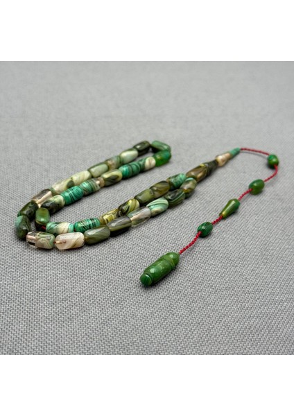 Usta Işçilikli Turkuaz Renk Okyanus Temalı Sıkma Kehribar Tespih